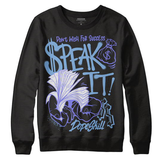 University Blue Sneakers DopeSkill Sweatshirt Speak It Graphic Streetwear - black