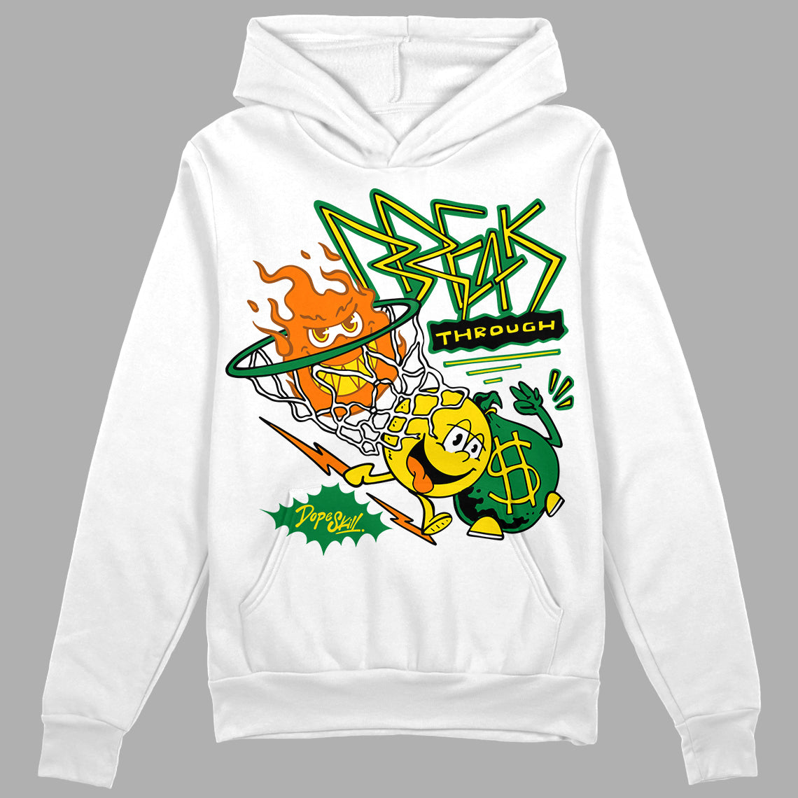 Dunk Low Reverse Brazil DopeSkill Hoodie Sweatshirt Break Through Graphic Streetwear - White