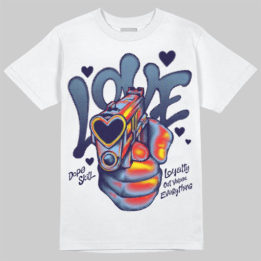 Jordan 6 University Blue DopeSkill T-Shirt Love Shot Graphic Streetwear - White