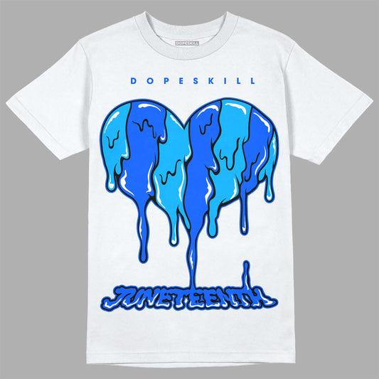 Royal Blue Sneakers DopeSkill T-Shirt Juneteenth Heart Graphic Streetwear - White 