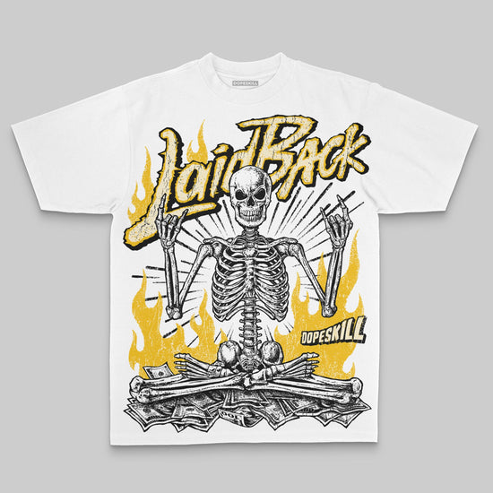 Yellow Oversize Print Laid Back DopeSkill Graphic Premium T-shirt Streetwear - White