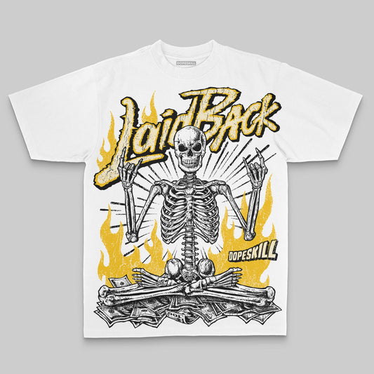 Yellow Oversize Print Laid Back DopeSkill Graphic Premium T-shirt Streetwear - White