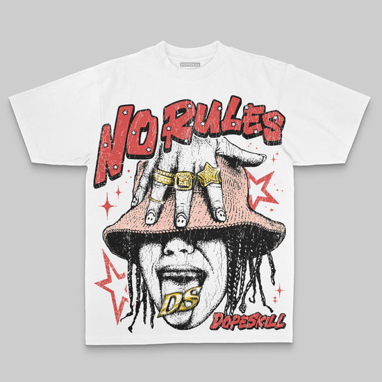 Red Oversize Print No Rules DopeSkill Graphic Premium T-shirt Streetwear - White