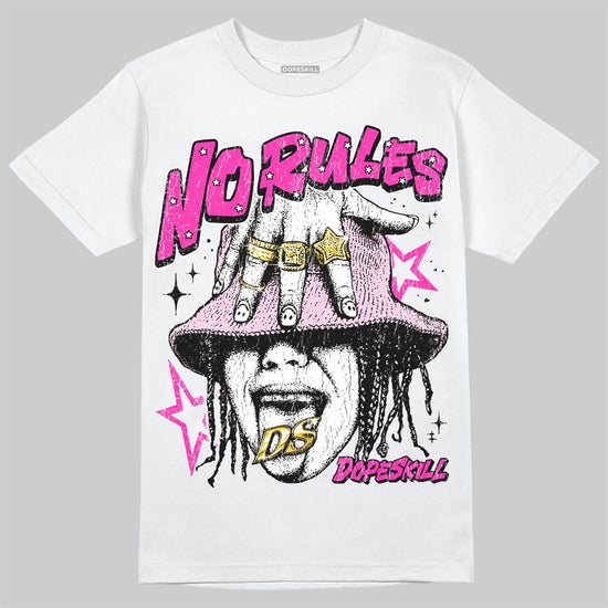 Pink Sneakers DopeSkill T-Shirt No Rules Graphic Streetwear - White 