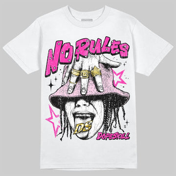 Pink Sneakers DopeSkill T-Shirt No Rules Graphic Streetwear - White 