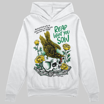 Jordan 5 “Lucky Green” DopeSkill Hoodie Sweatshirt Reap What You Sow Graphic Streetwear - White