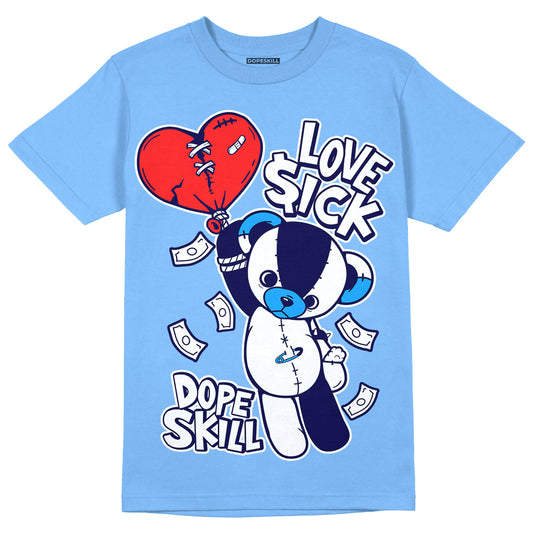 Dunk Low Retro White Polar Blue DopeSkill University Blue T-shirt Love Sick Graphic Streetwear