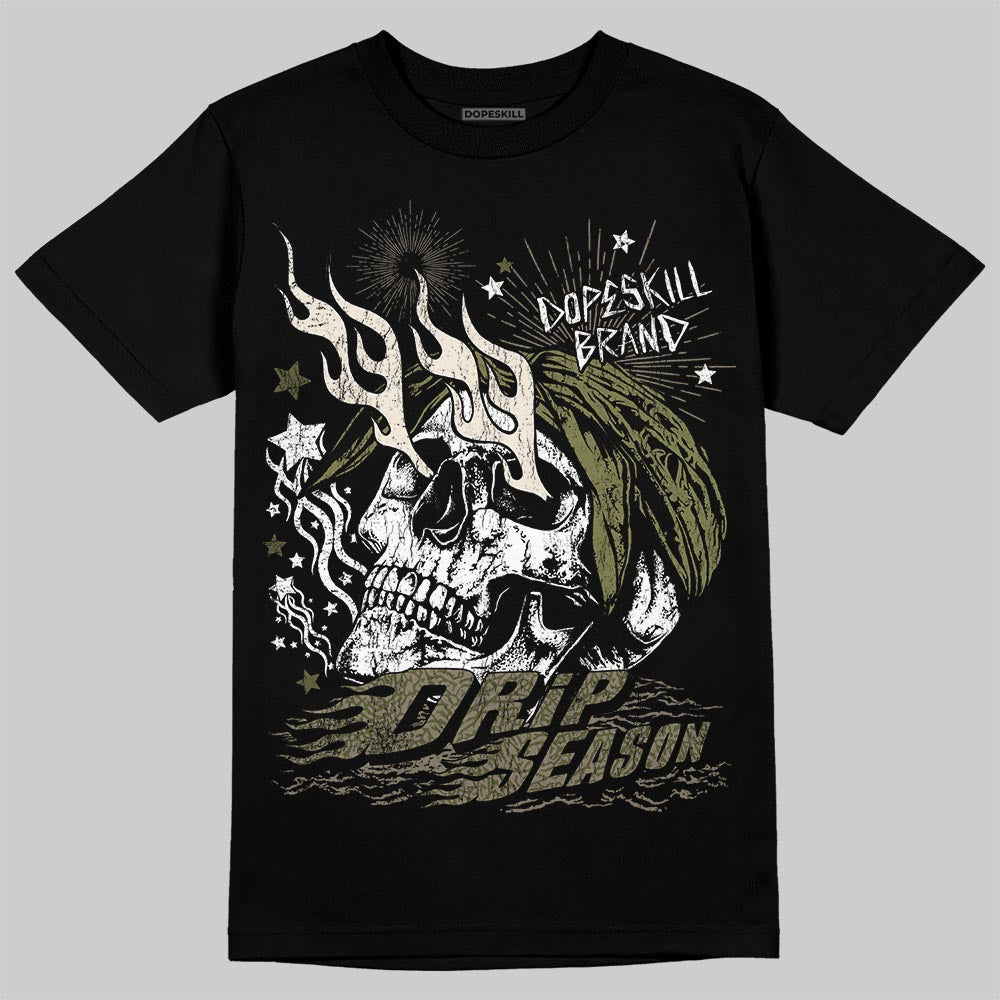 Jordan 3 “Medium Olive” aka “Family Affair” DopeSkill T-Shirt Drip Season Graphic Streetwear - black