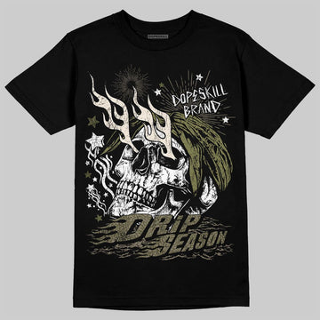 Jordan 3 “Medium Olive” aka “Family Affair” DopeSkill T-Shirt Drip Season Graphic Streetwear - black