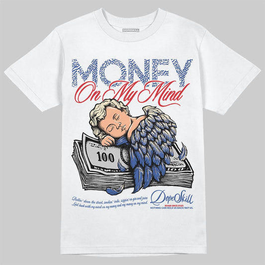 Jordan Spizike Low “Storm Blue” DopeSkill T-Shirt MOMM Graphic Streetwear - White