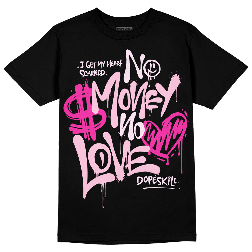 Pink Sneakers DopeSkill T-Shirt No Money No Love Typo Graphic Streetwear - Black