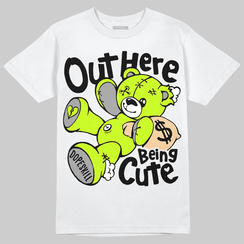 Max 95 Big Bubble Neon Yellow DopeSkill T-Shirt Out Here Being Cute Graphic Streetwear - White 