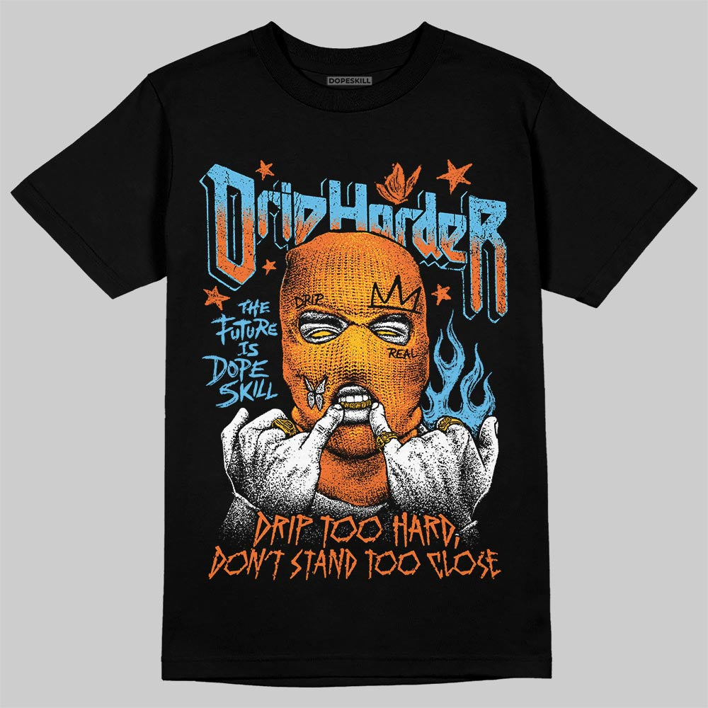 Orange, Black and White Sneakers DopeSkill T-Shirt Drip Harder Graphic Streetwear - black