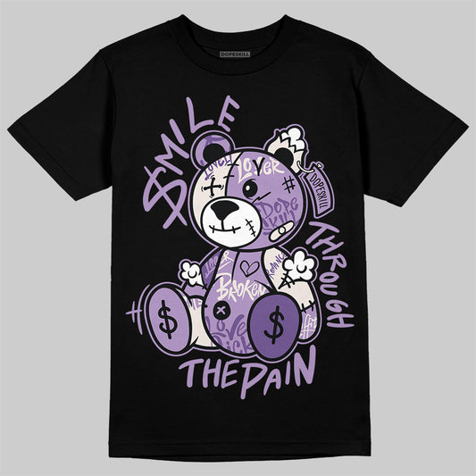 Jordan 10 WMNS “Hydrangeas” DopeSkill T-Shirt Smile Through The Pain Graphic Streetwear - Black