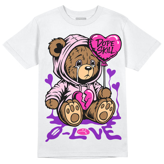 Pink Sneakers DopeSkill T-Shirt Broken Bear Graphic Streetwear - White