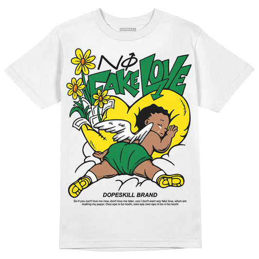 Dunk Low Reverse Brazil DopeSkill T-Shirt No Fake Love Graphic Streetwear - White