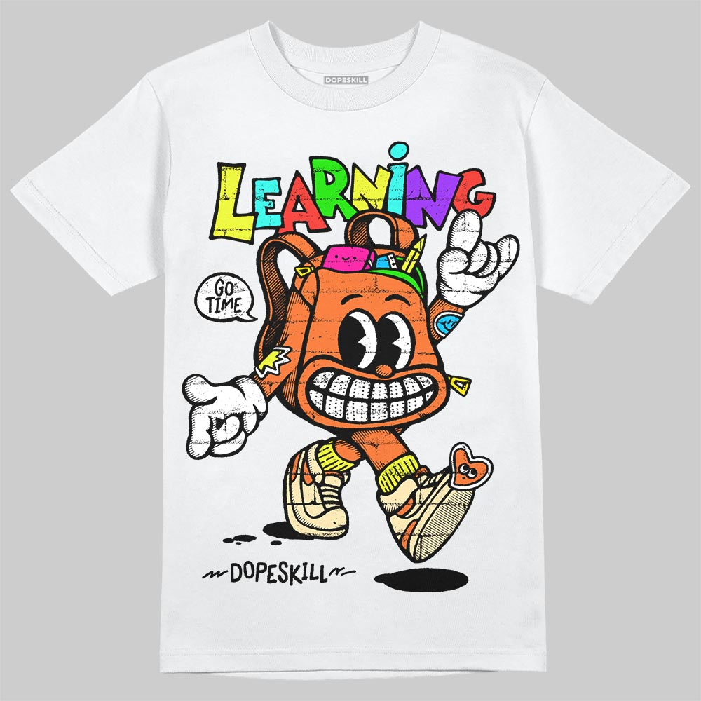 Orange, Black and White Sneakers DopeSkill T-Shirt Learning Graphic Streetwear - White