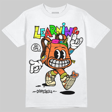 Orange, Black and White Sneakers DopeSkill T-Shirt Learning Graphic Streetwear - White