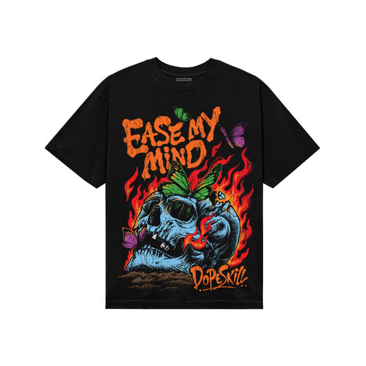 Orange, Black and White Sneakers DopeSkill T-Shirt Ease My Mind Graphic Streetwear - Black