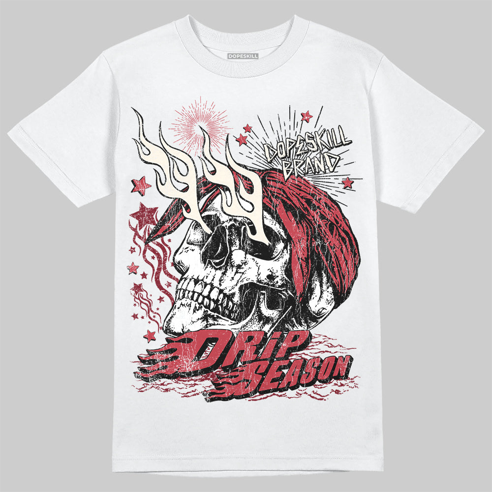 Jordan 4 “Sierra Red" DopeSkill T-Shirt Drip Season Graphic Streetwear - White