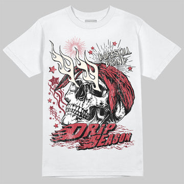 Jordan 4 “Sierra Red" DopeSkill T-Shirt Drip Season Graphic Streetwear - White