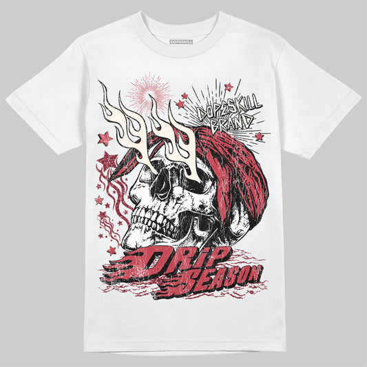 Jordan 4 “Sierra Red" DopeSkill T-Shirt Drip Season Graphic Streetwear - White