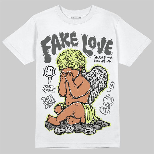 Jordan 4 GS “Light Lemon Twist” DopeSkill T-Shirt False Love Graphic Streetwear - White