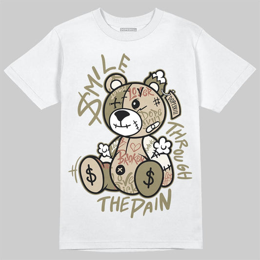 Jordan 6 Retro Neutral Olive DopeSkill T-Shirt Smile Through The Pain Graphic Streetwear - White