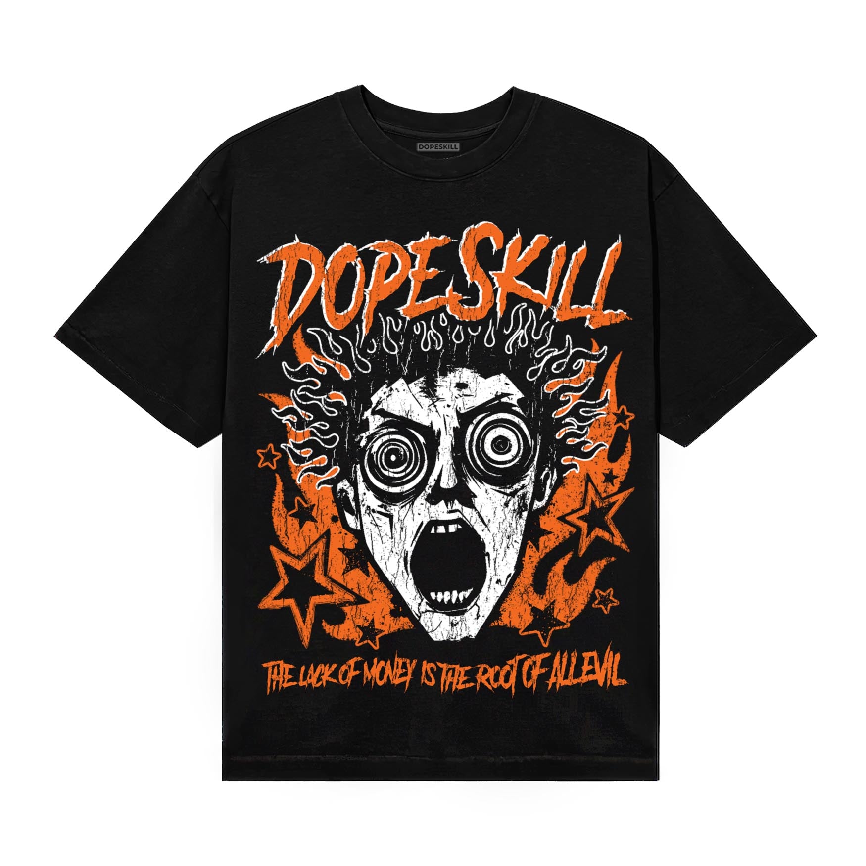 Orange, Black and White Sneakers DopeSkill T-Shirt Root of Evil Graphic Streetwear - black