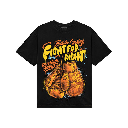 Orange, Black and White Sneakers DopeSkill T-Shirt Fight For Right Graphic Streetwear - black