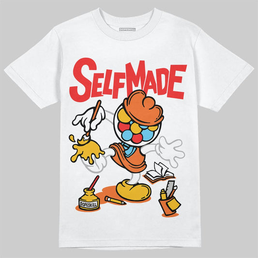 Orange, Black and White Sneakers DopeSkill T-Shirt Self Made Graphic Streetwear - White