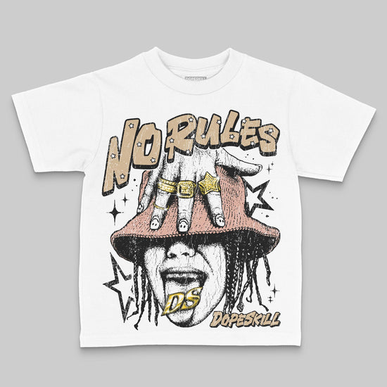 TAN Sneakers DopeSkill Toddler Kids T-shirt No Rules Graphic Streetwear - White