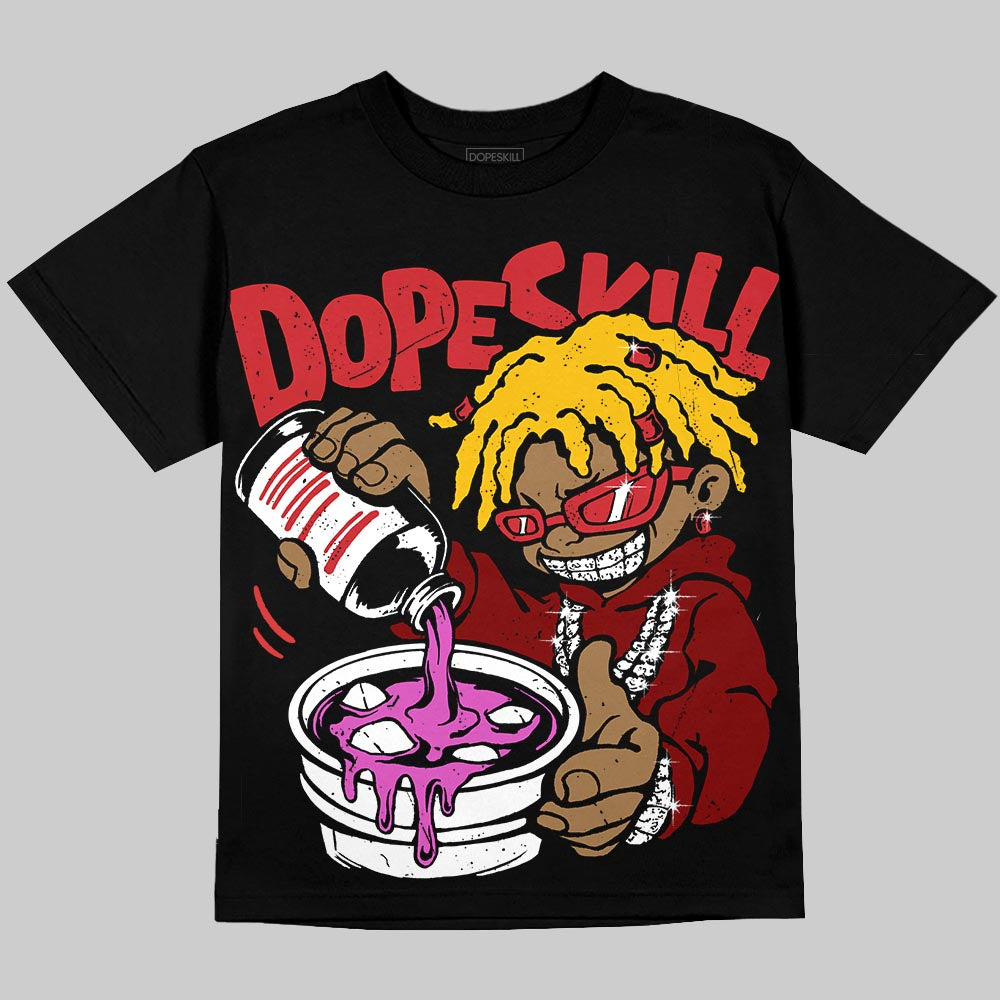 Jordan 12 Bloodline DopeSkill T-Shirt Pour Up Graphic Streetwear - Black