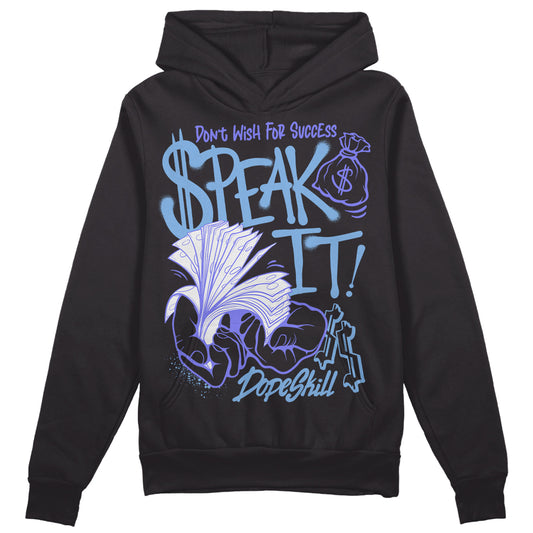 University Blue Sneakers DopeSkill Hoodie Sweatshirt Speak It Graphic Streetwear - Black
