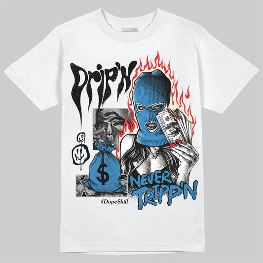 Jordan 3 Retro OG Rare Air DopeSkill T-Shirt Drip'n Never Tripp'n Graphic Streetwear - White