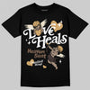 Jordan 5 “Earth/Metallic Gold” DopeSkill T-Shirt New Love Heals Graphic Streetwear - Black