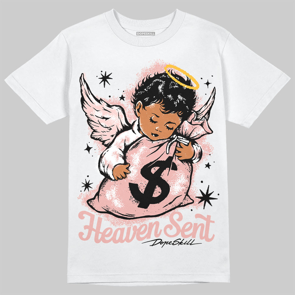 Lanvin Leather Curb Glitter Pale Pink DopeSkill T-Shirt Heaven Sent Graphic Streetwear  - White