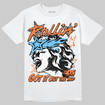 Orange, Black and White Sneakers DopeSkill T-Shirt Got It Out The Mud Graphic Streetwear - White