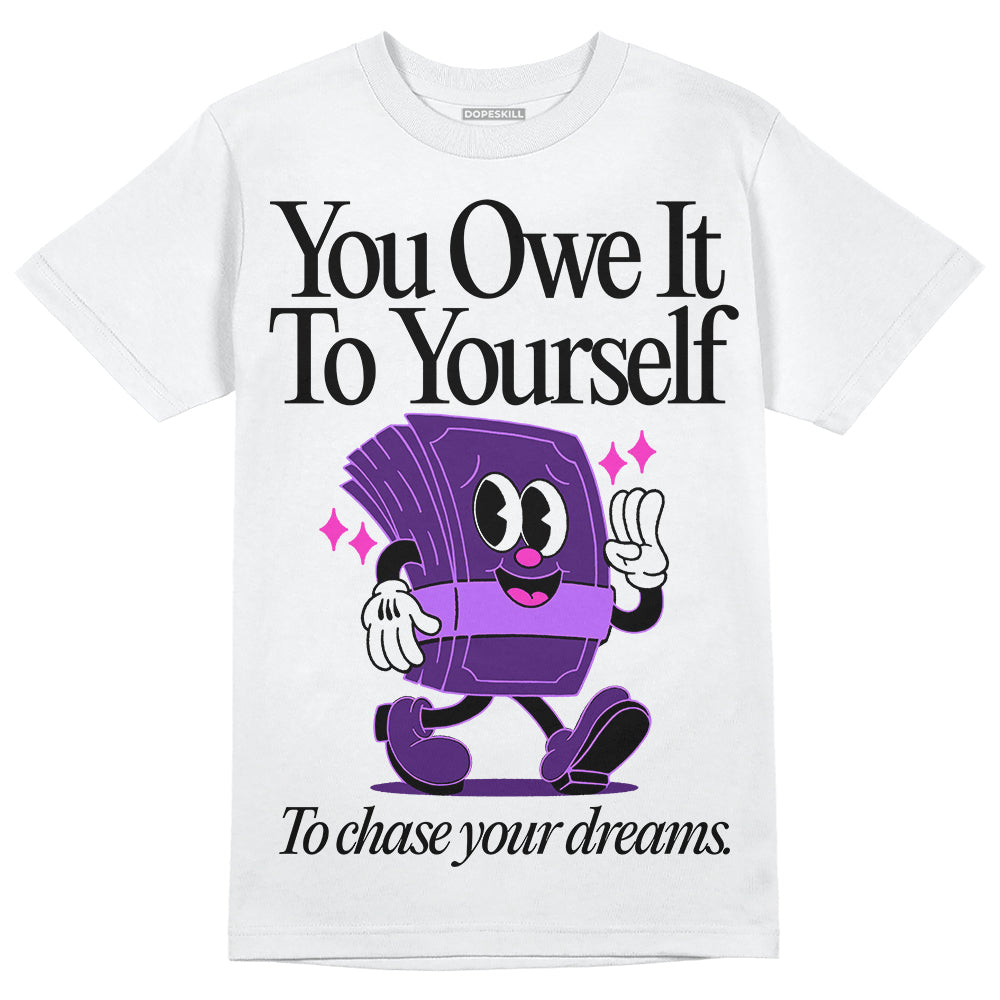 PURPLE Sneakers DopeSkill T-Shirt Owe It To Yourself Graphic Streetwear - White