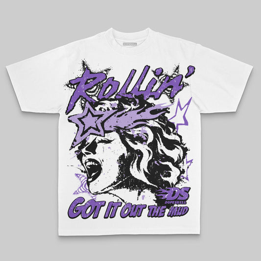 Purple Oversize Print Got It Out The Mud DopeSkill Graphic Premium T-shirt Streetwear - White 