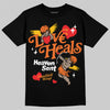 Orange Sneakers DopeSkill T-Shirt New Love Heals Graphic Streetwear - Black