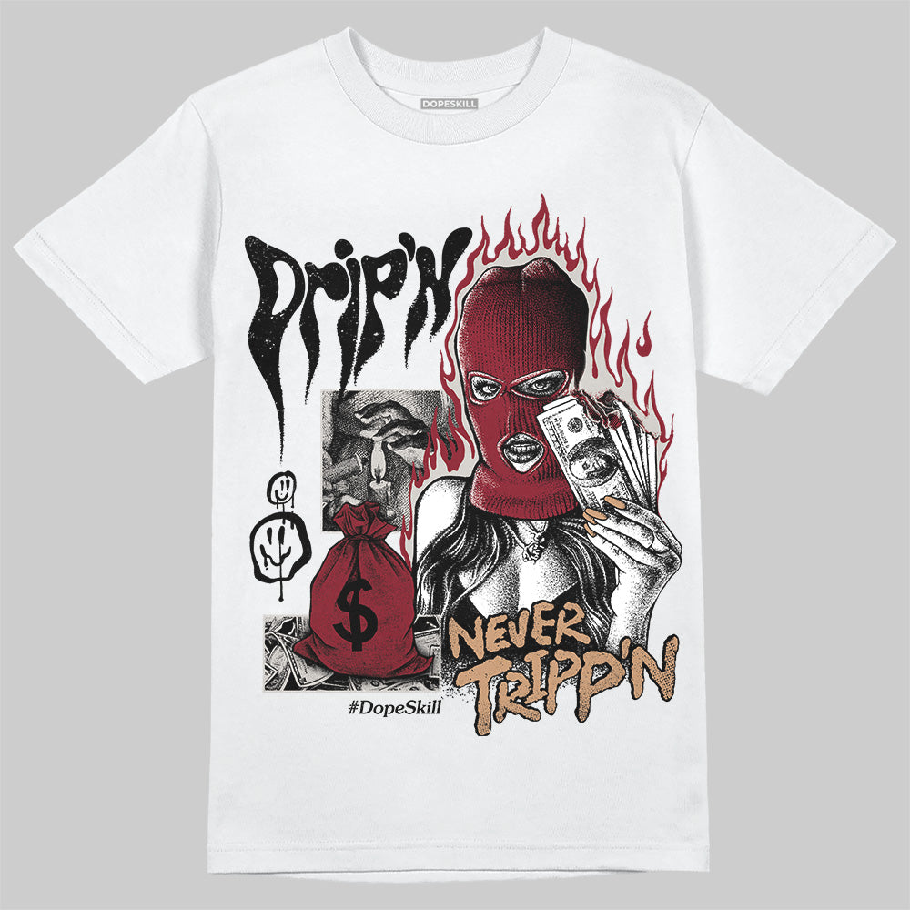 Adidas SAMBA OG ‘Collegiate Burgundy’ DopeSkill T-Shirt Drip'n Never Tripp'n Graphic Streetwear - White