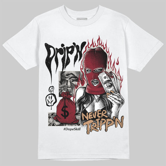 Adidas SAMBA OG ‘Collegiate Burgundy’ DopeSkill T-Shirt Drip'n Never Tripp'n Graphic Streetwear - White