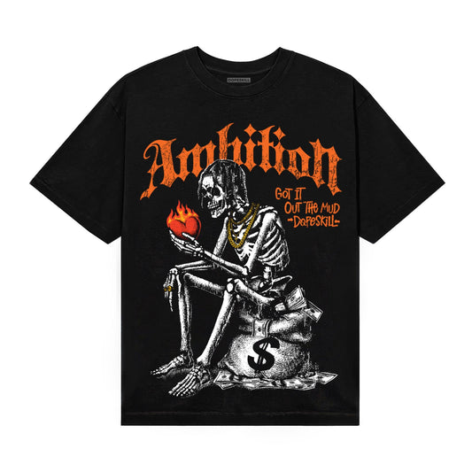 Orange, Black and White Sneakers DopeSkill T-Shirt Ambition Graphic Streetwear - Black