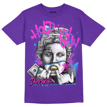 Dunk Low Championship Court Purple DopeSkill Purple T-shirt Hold My Own Graphic Streetwear