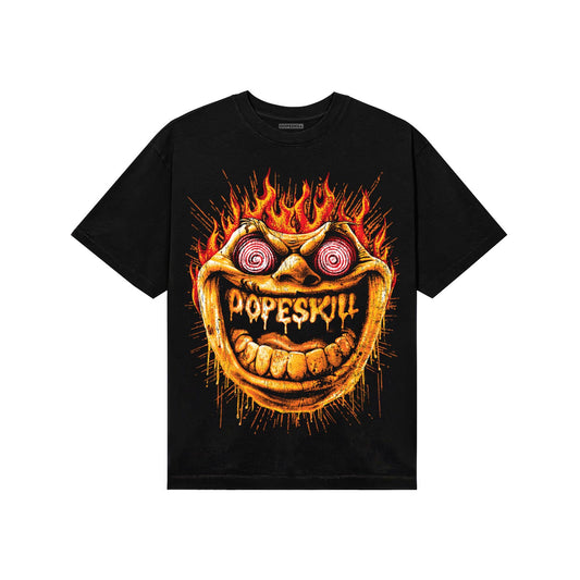 Orange, Black and White Sneakers DopeSkill T-Shirt Hellfire Graphic Streetwear - Black