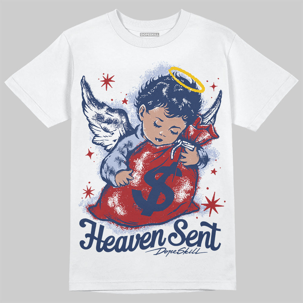 Jordan 6 Retro 'White And Midnight Navy' DopeSkill T-Shirt Heaven Sent Graphic Streetwear - White