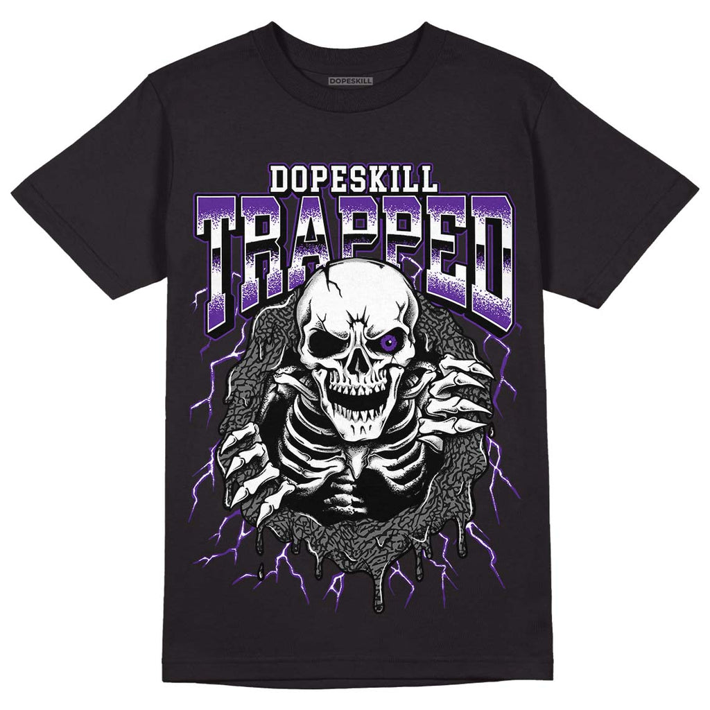 Jordan 3 Retro Dark Iris DopeSkill T-Shirt Trapped Halloween Graphic Streetwear - Black