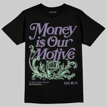 Jordan 1 Retro Low OG Zion Williamson Voodoo Alternate DopeSkill T-Shirt Money Is Our Motive Typo Graphic Streetwear - Black