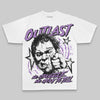 Purple Oversize Print Outlast DopeSkill Graphic T-shirt Streetwear - White 